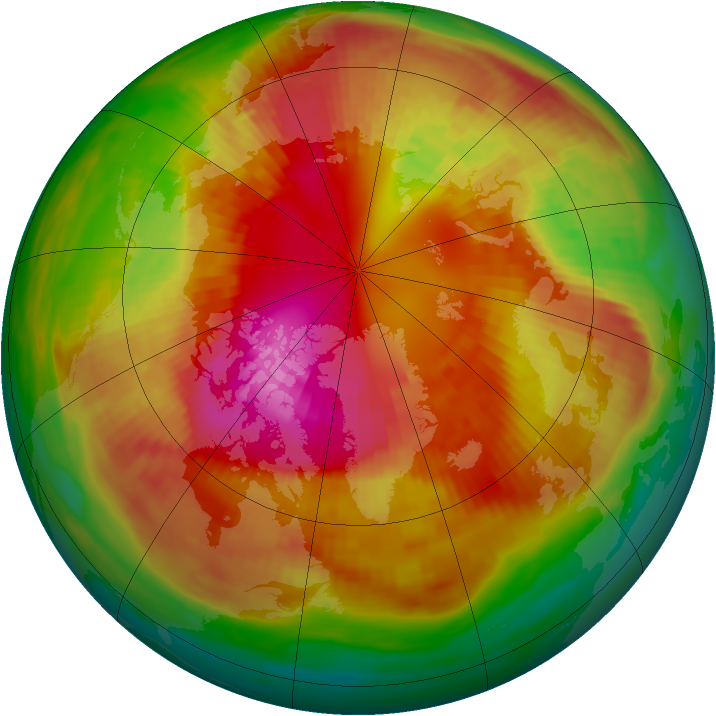 Arctic ozone map for 01 March 1989